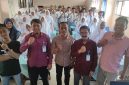 Foto bersama usai pembukaan pelatihan jurnalistik modern di SMA Muhammadiyah 1 Jombang